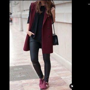 Contemporaine Simons Wool Blend Sleeveless Midi Vest Sz S EUC